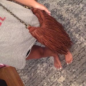 Steve Madden leather fringe satchel